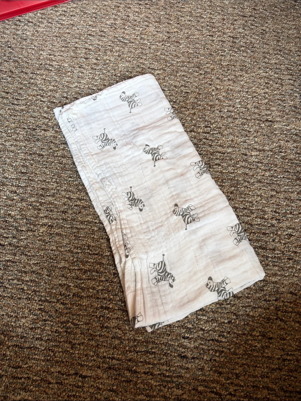 Kids White Zebra-Print Muslin Bottoms